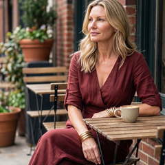 Yellow Wanda cross-front wide-leg jumpsuit by THE WHITMORE FAMILY, featuring a stylish crossover top and flowy wide-leg pants.