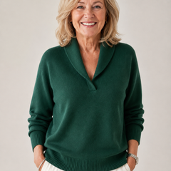 Soft V-neck jumper by THE WHITMORE FAMILY, featuring a cozy knit fabric and classic V-neck design for casual style.