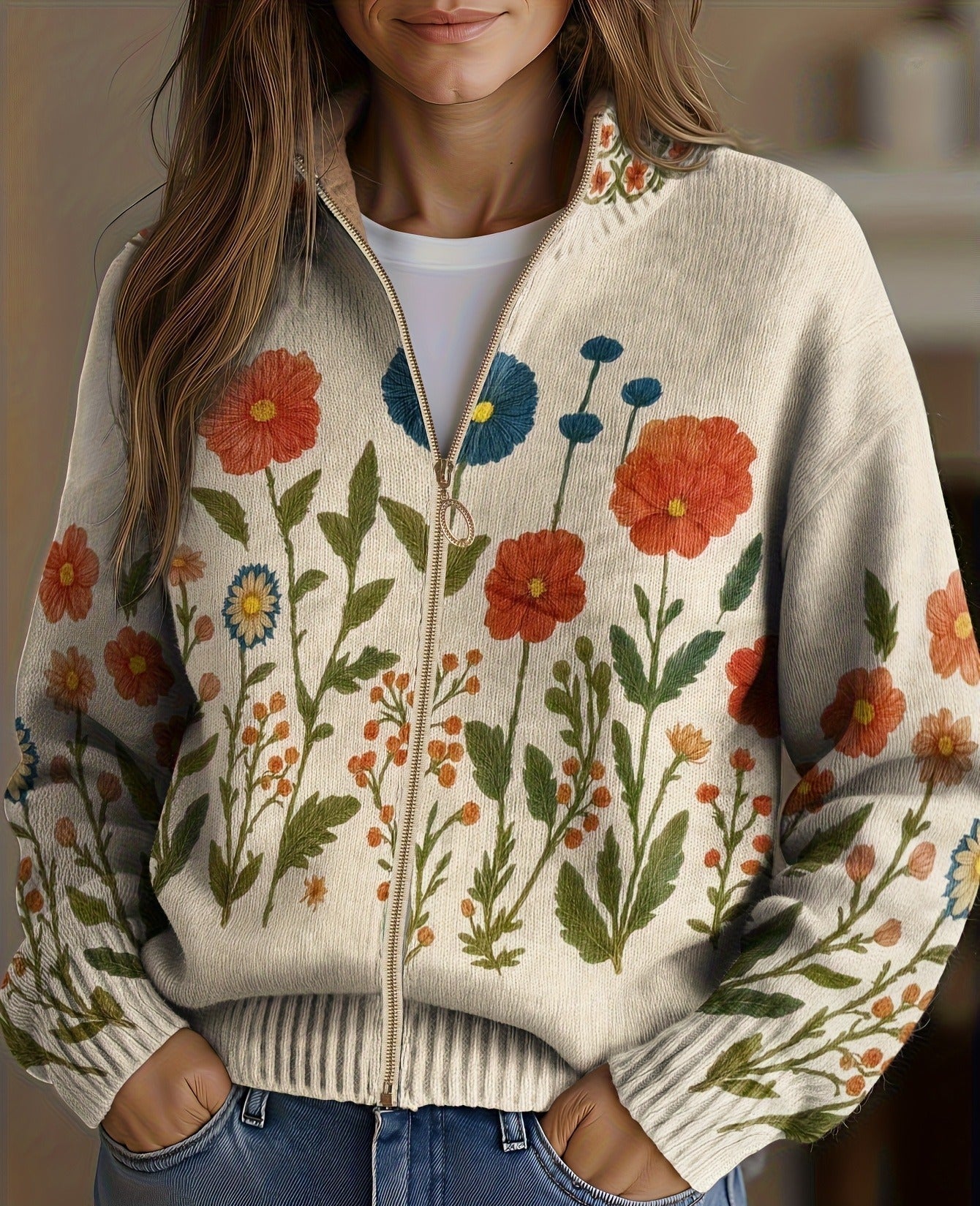 Juniper | Wildflower Meadow Zip Cardigan